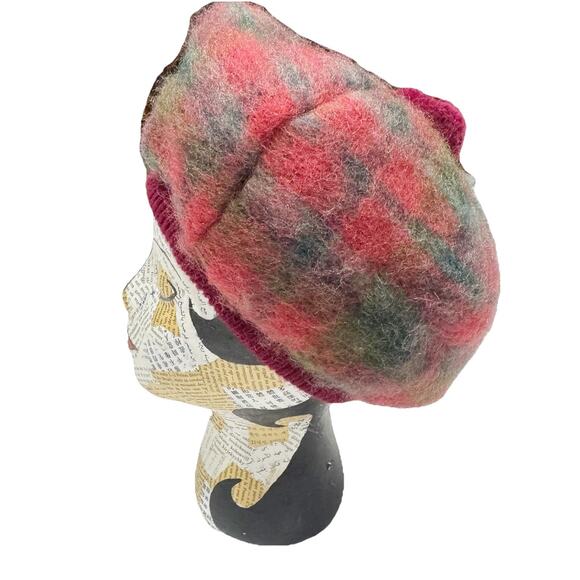 VINTAGE Highland Home Industries Mohair Wool Scottish Plaid TAM Hat - Picture 3 of 4